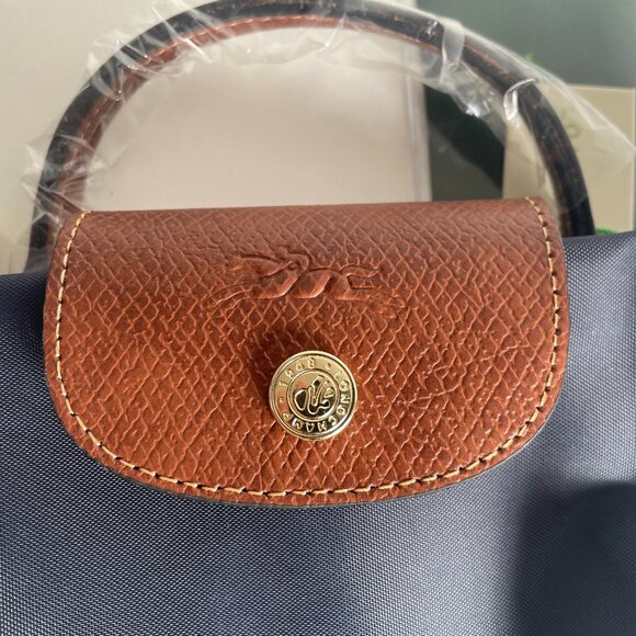 NWT Minie Longchamp Le Pliage Original Dark Blue Pouch Navy Canvas Crossbody Bag - Picture 3 of 6